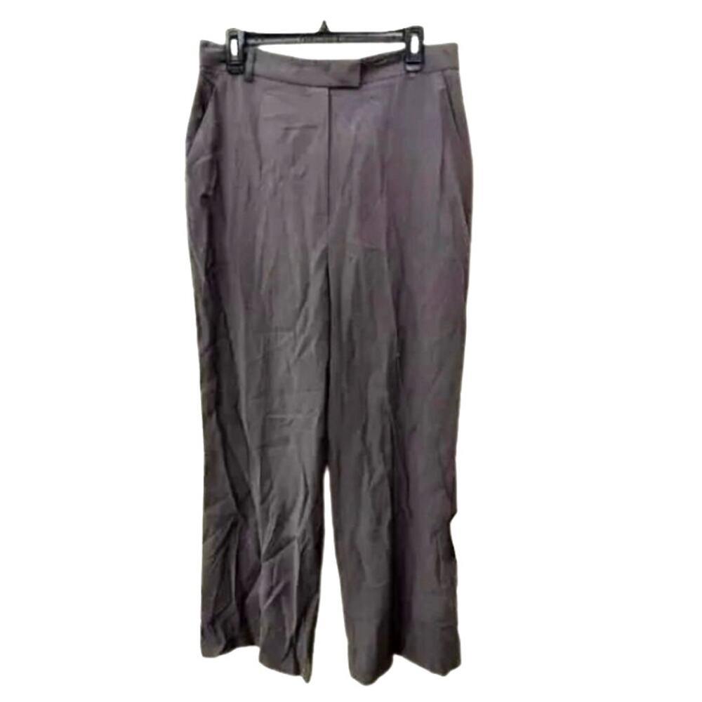 Topshop Slack Pants Wide Leg Functional Pockets Flat Front Gray Women's 10 NWT